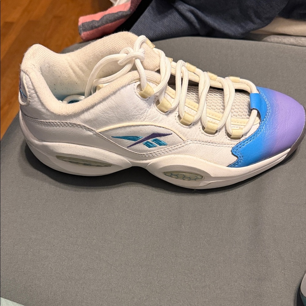 Reebok White and Blue Athletic Shoes